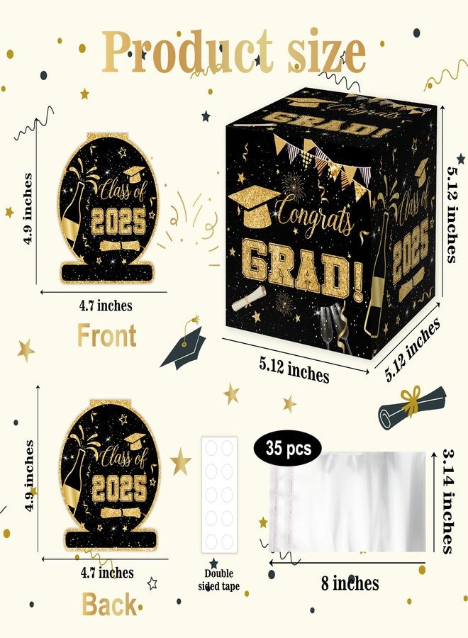 ALodr Graduation Party Gift, Graduation Decorations Class of 2025, Graduation Money Pull Box with GRAD Card and Transparent Bags, Congrats Graduation Money Pull Box, Graduation Money Pull Box for Boys Girls - Image 2